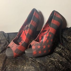 Red Rockstar platform pumps Abbey Dawn by Avril L